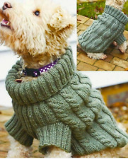 KNITTING PATTERN COSY CABLE DOG COAT ARAN  - SIZES : SMALL - MEDIUM Pattern