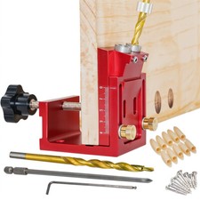 Pocket Hole Jig Kit 15° Drill Guide Joint Screw Carpenters Woodwork Angle Tools