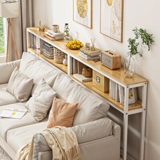 Slim Wooden Console Table with Metal Legs Hallway Table Sofa/Behind Couch Table