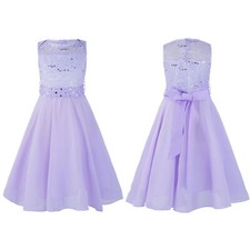 UK Girls Bridesmaid Dress Flower Kids Party Wedding Dresses Princess Dress