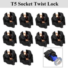 10Pcs T5 Bulb Holder Twist Lock Socket Dashboard Instrument Panel Cluster Lights