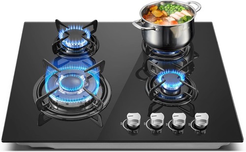 Gas hob burners 60cm - 4, black