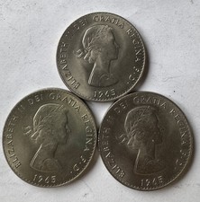 3 x 1965 Commemorative Sir Winston Churchill/Queen Elizabeth II Crown Coins