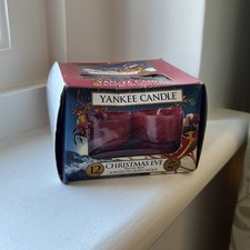 Yankee Candle Wick Tea Light  Candles Christmas Eve RARE 