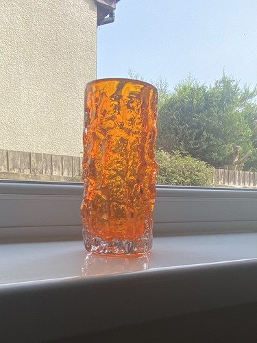 Whitefriars glass bark vase - glass,