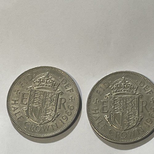 1966 half crown coins - x,
