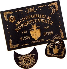 Wooden black ouija board set - wooden,