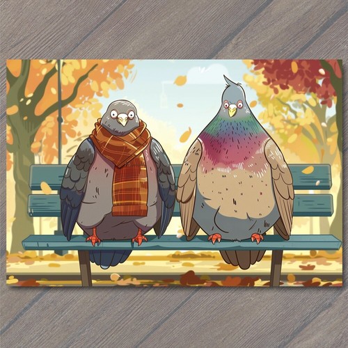 Postcard pigeon bird giant - postcard,