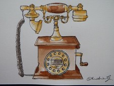 Watercolour painting antique