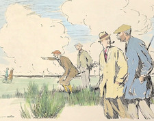 Golf Cartoon The Pro gives advice Punch hand coloured original 1921 print 