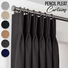 Thermal Blackout Curtains Pencil Pleat Tape Top - Energy Saving + Tie Backs Uk
