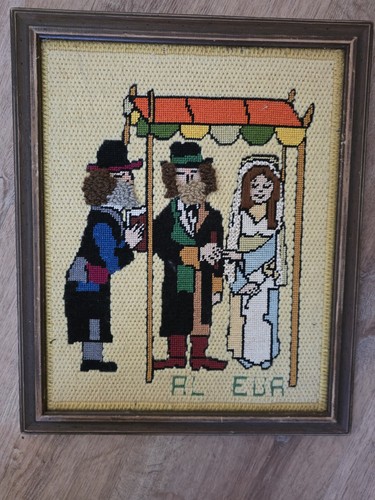 Vintage handmade needlepoint - vintage,