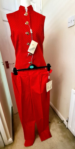 Rare versace designer red suit - versace,