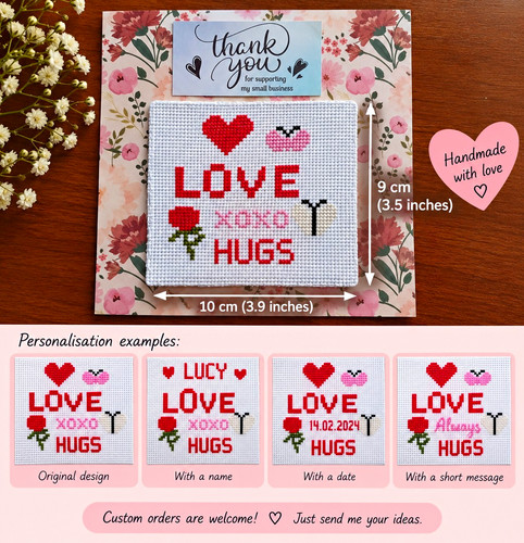Handmade cross stitch love - cross,