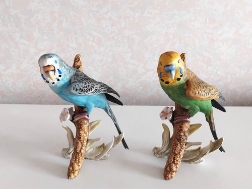 Pair goebel birds green - of,