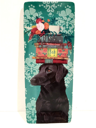 Black lab labrador ceramic - black,