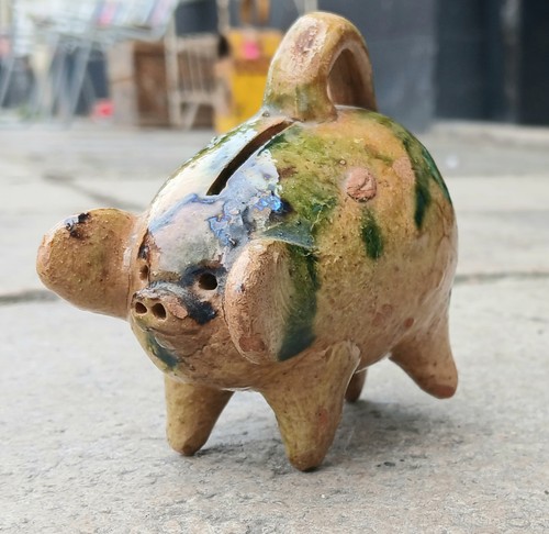 Antique slipware pig - slipware,