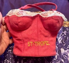 Hot Pink Corset Bustier Purse Handbag Retro Vintage 2k