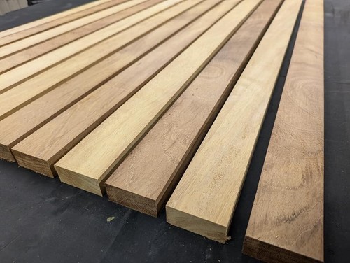Iroko boat deck - hardwood, slats