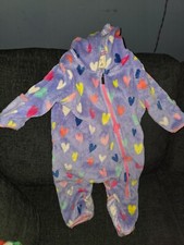 Hatley baby girls' fuzzy fleece bundler confetti hearts - Size 18-24 months