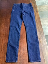 H&M Uk 6 Side Zip Skinny Jeans Navy Straight Leg