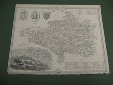 100% ORIGINAL DORSETSHIRE MAP