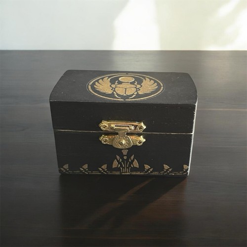Egyptian scarab wooden box - scarab,