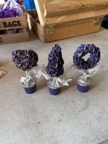 Mini ornaments purple - x,