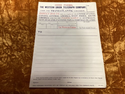 Original unused western union - unused,