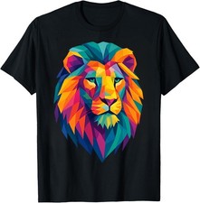 Colorful Geometric Lion Head