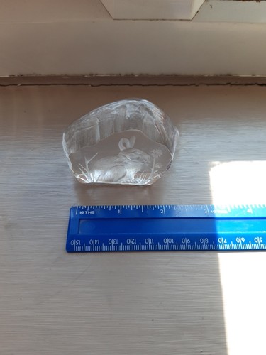 Vintage rabbit clear art glass - art,