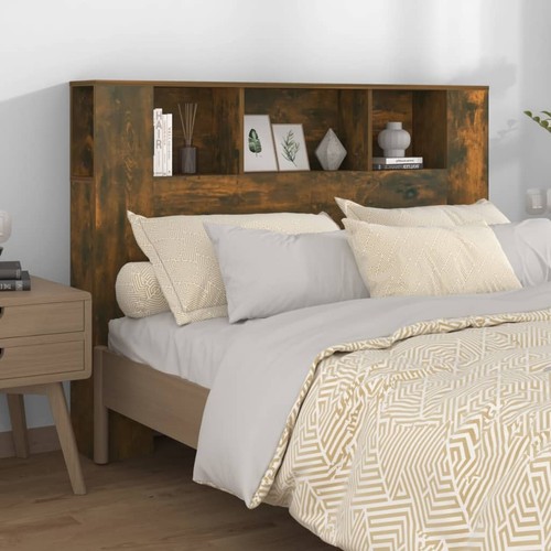 Smoked oak headboard cabinet - smoked,