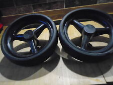 PRE~LOVED TROLLEY WHEELS ~ 1 PAIR ~ EARLY TROOPER ? ~ DIAMETER ~ 10 INCHS