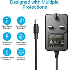 ZOSI 12V 2A UK Power Supply Adapter AC 100-240V to DC 12V Transformer 3Pin Plug
