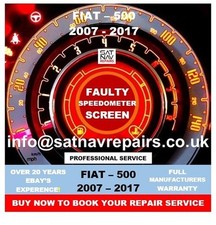 FIAT 500 INSTRUMENT CLUSTER LCD SCREEN DISPLAY SPEEDO REPAIR SERVICE 2007-2017