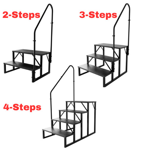 Hot tub steps handrail - tub, w/