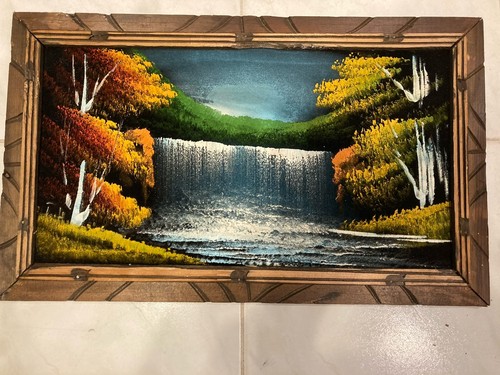 Black velvet painting - velvet, forest