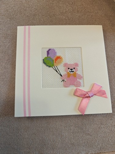Handmade cross stitch card - stitch,