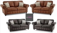 OAKLAND 3+2 SOFA FAUX LEATHER FULLBACK/SCATTERBACK