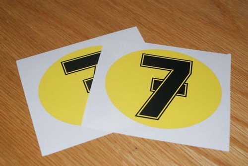 Barry sheene number stickers - sheene, 7