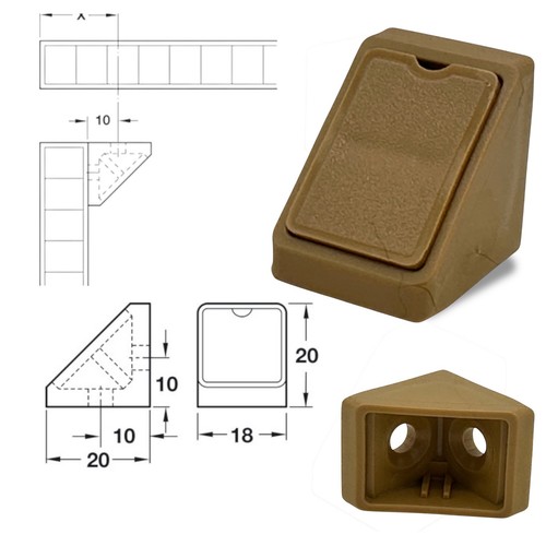 Beige corner bracket - corner,