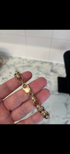 9ct gold belcher bracelet 5 - gold,