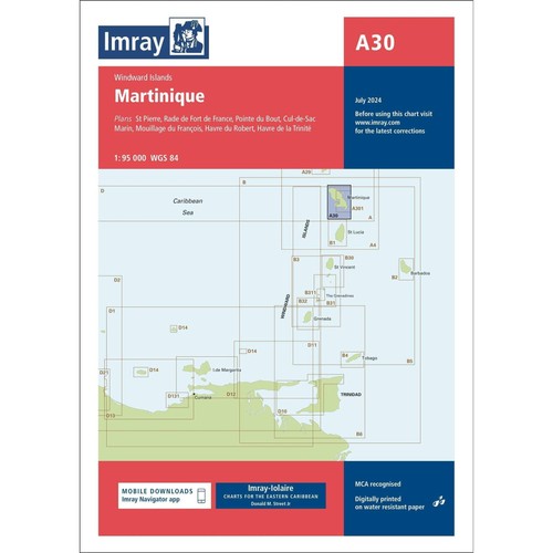 Imray chart a30 martinique - martinique, |