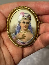 Vintage Limoges Enamel Lady