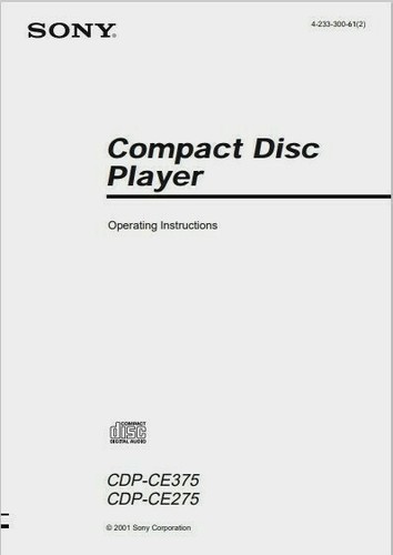 Sony cdp ce375 ce275 - sony, cdp-ce375