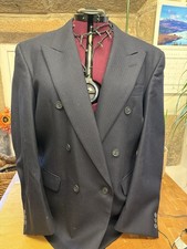 Vintage 80s Two Piece Double Breasted Men’s Wool Suit 40