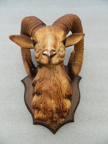 Vintage rams head wall - rams, plaque
