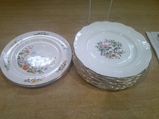 Aynsley 8" Plates 2 Cottage Garden & 10 Pembroke Mint