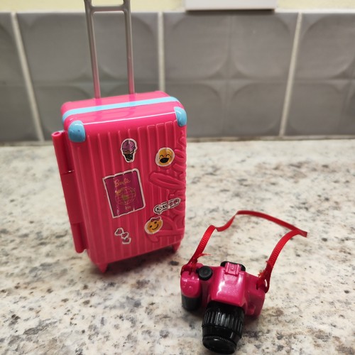 Barbie pink suitcase - pink, and