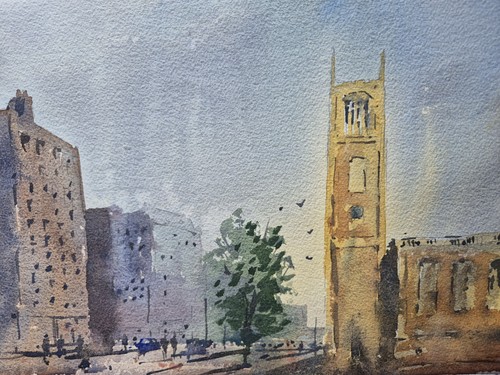 Derby town watercolour - derby,